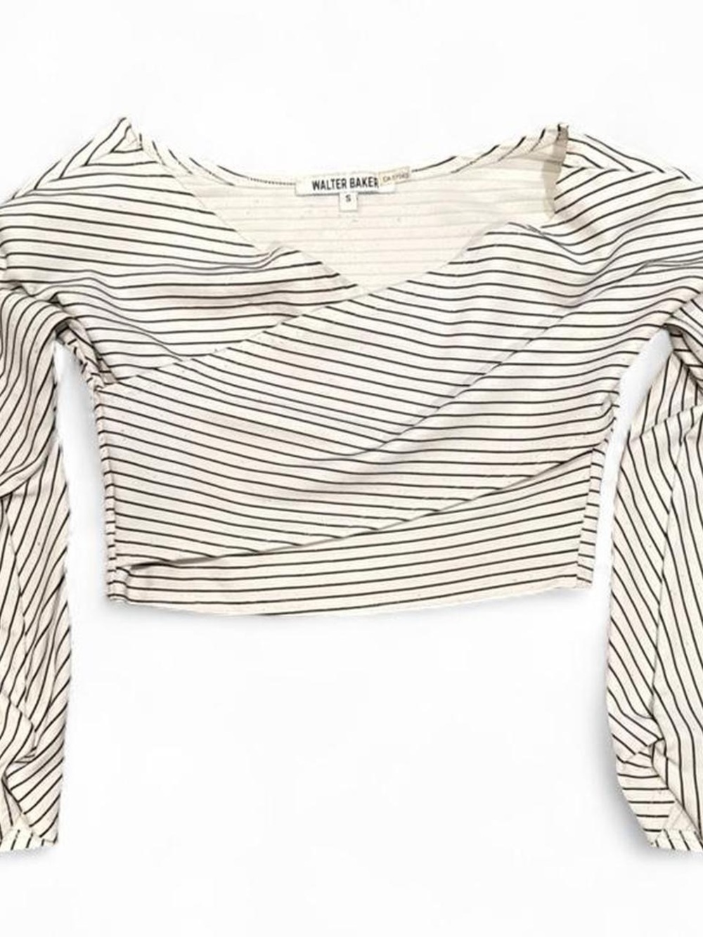 Walter Baker Wrap Front Striped Crop Top